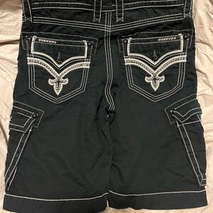 Black Embroidered Shorts